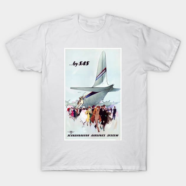 Vintage Travel Poster Denmark by SAS T-Shirt by vintagetreasure